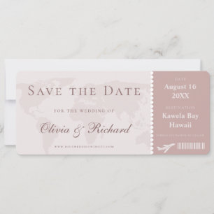 Tarjeta de Save the Date de Rosa Polvorienta Elega