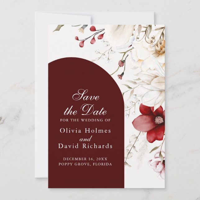 Tarjeta de "Save the Date" Elegancia de Invierno B (Anverso)