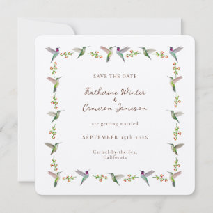 Tarjeta de Save the Date Hummingbird