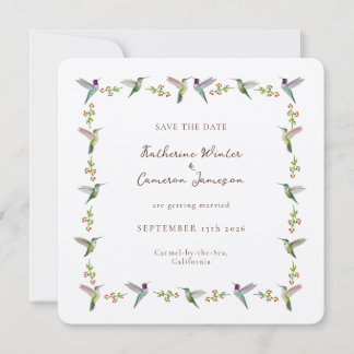 Tarjeta de Save the Date Hummingbird
