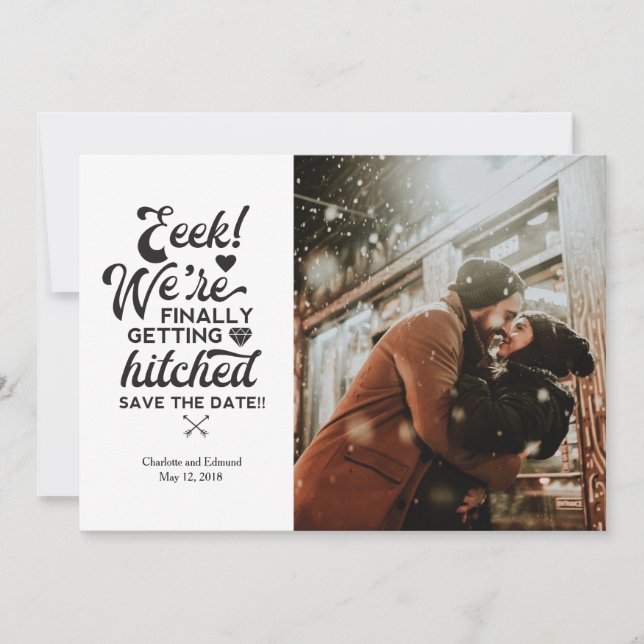 Tarjeta de save the date para nuestra boda (Anverso)