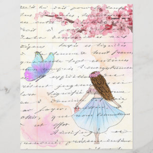 Tarjeta de scrapbooking elegante y bonita de acuar