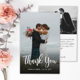 Tarjeta de script de agradecimiento a los Bodas mo