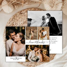 Tarjeta de script de agradecimiento al Boda de pre