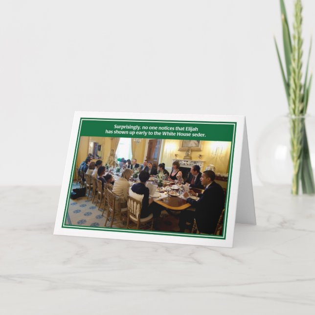 Tarjeta de Seder del Passover de la Casa Blanca de (Anverso)