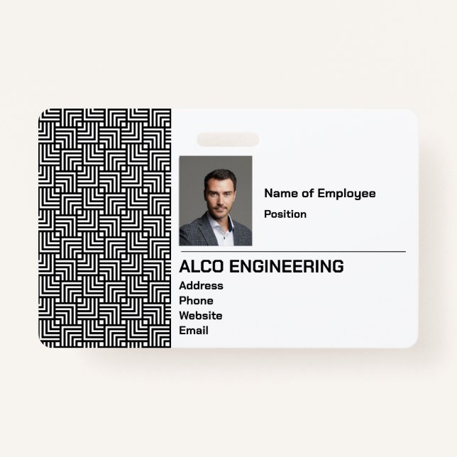 Tarjeta de seguridad fotográfica de empleado (Anverso)