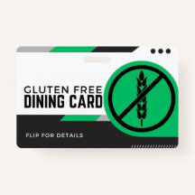 Tarjeta de seguridad Gluten Free Dining Restaurant