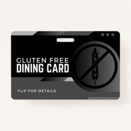 Tarjeta de seguridad Gluten Free Dining Restaurant