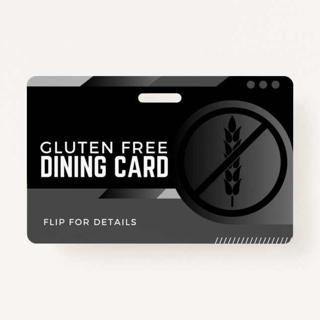 Tarjeta de seguridad Gluten Free Dining Restaurant (Anverso)