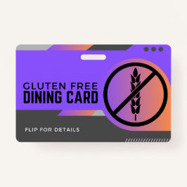 Tarjeta de seguridad Gluten Free Dining Restaurant