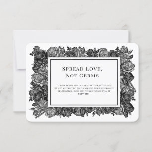 Tarjeta de Seguridad para Boda de Rosas Blancas y