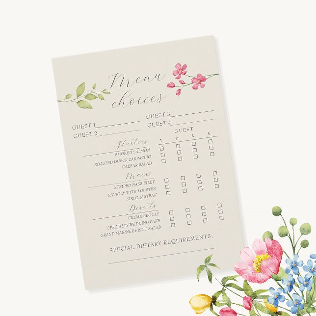 Tarjeta de selección Boho Floral Boda (Subido por el creador)