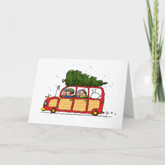 ¡Tarjeta de selección de árbol de navidad familiar