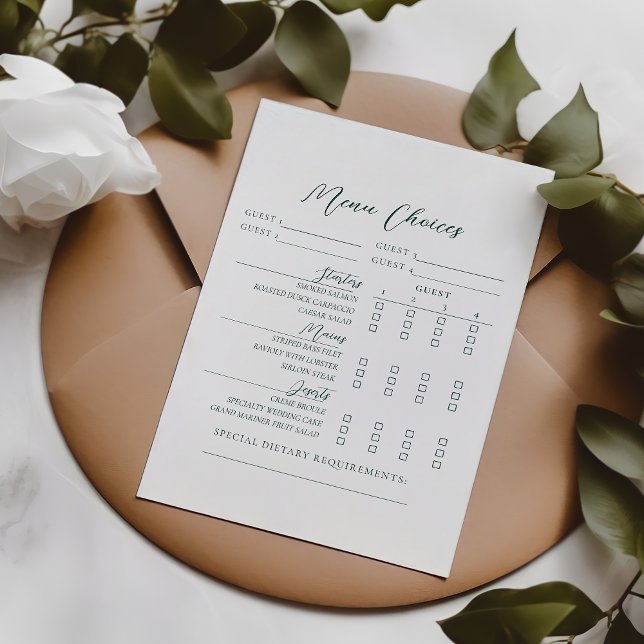 Tarjeta de selección de comida para bodas (Subido por el creador)