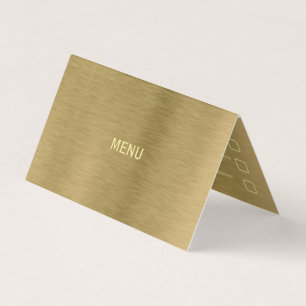Tarjeta de selección del menú Faux Gold Metalizado