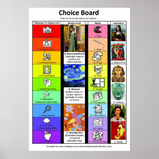 Tarjeta de selección para clase de arte