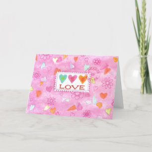 Tarjeta de sello de amor para el día de San Valent