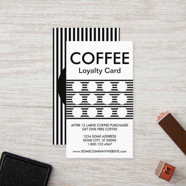 tarjeta de sello de banda de molécula de café (Anverso/Reverso In Situ)