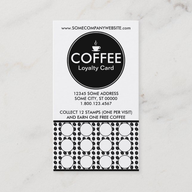tarjeta de sello de centro de café (Anverso)