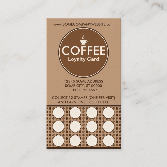 tarjeta de sello de fidelización de café (Anverso)