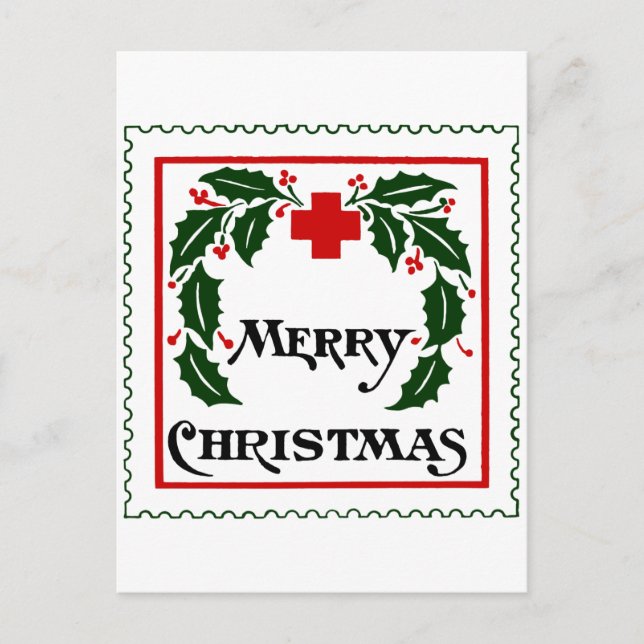 TARJETA DE SELLO DE NAVIDAD DE VINTAJE (Anverso)