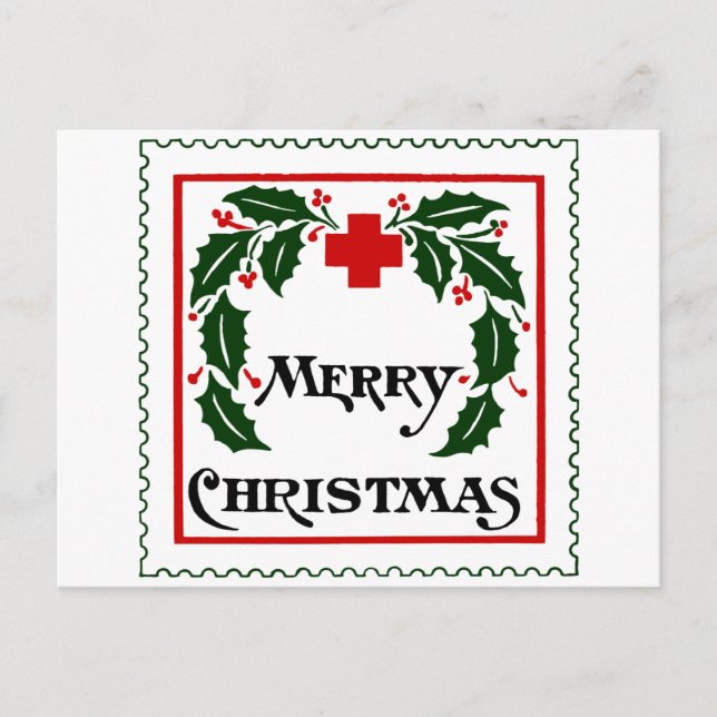 TARJETA DE SELLO DE NAVIDAD DE VINTAJE (Anverso)