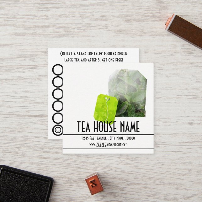 tarjeta de sello de té (Anverso/Reverso In Situ)