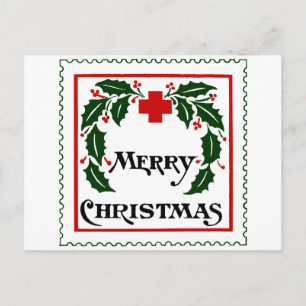 TARJETA DE SELLO DE VINTAGE CHRISTMAS