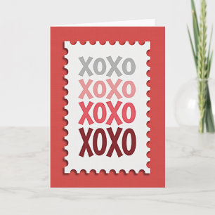 Tarjeta de sello postal Xoxo con sentimiento