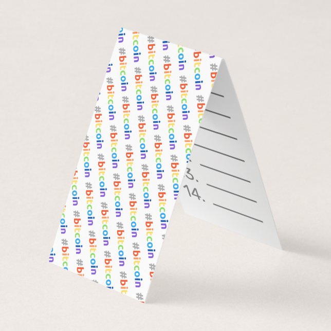 Tarjeta de semilla de diseño arcoiris de Bitcoin (Anverso)