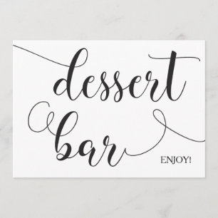 Tarjeta de Señal de Bar de Postres de Caligrafía p