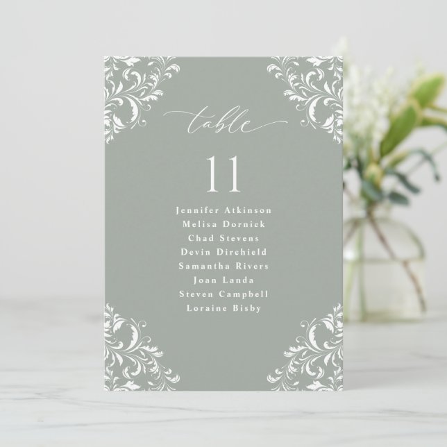 Tarjeta de Señal de Carta de Asientos de Boda de V (Anverso de pie)