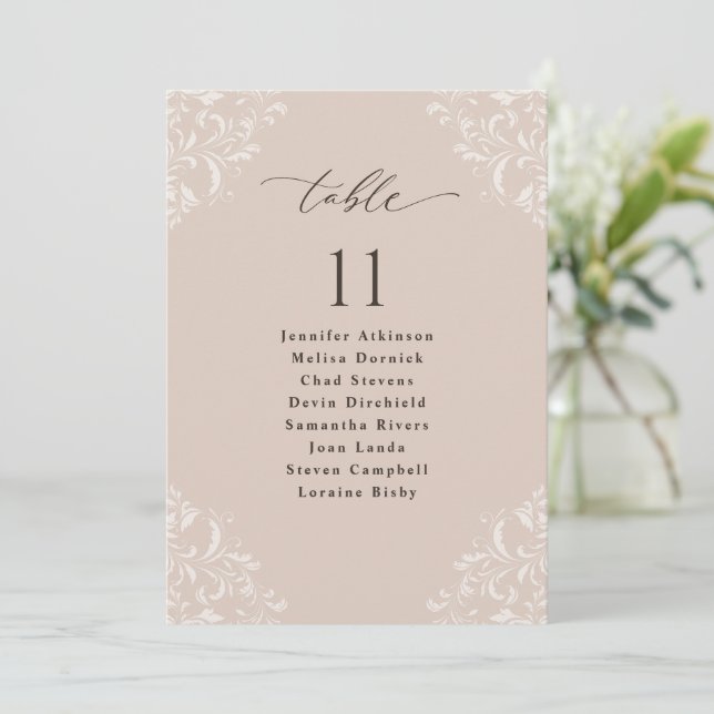 Tarjeta de Señal de Gráfico de Asientos de Boda de (Anverso de pie)