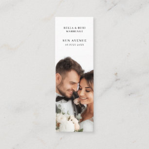 Tarjeta de señalador mini favor de boda minimalist