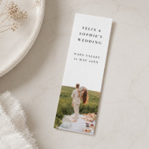 Tarjeta de señalador minimalista chic como favor d
