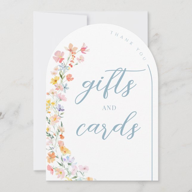 Tarjeta de señaligen de tarjetas y regalos de boda (Anverso)