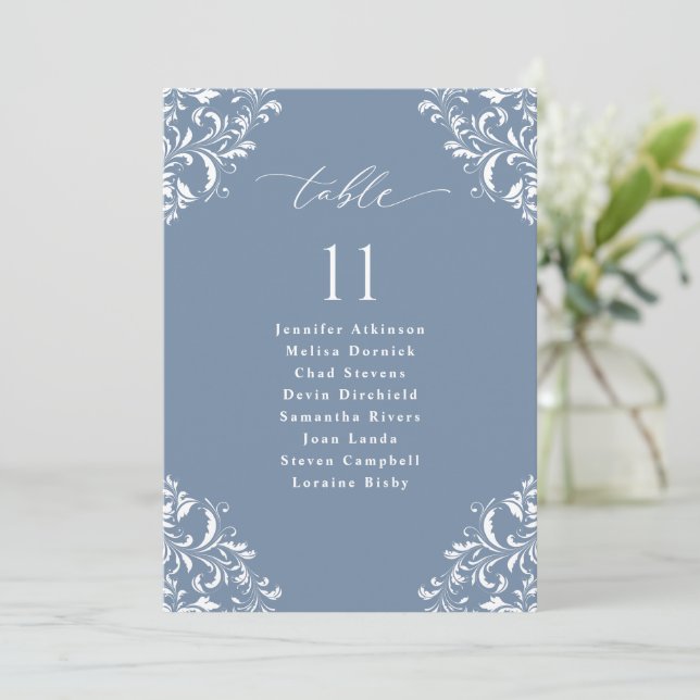 Tarjeta de Señalización de Asientos de Boda Elegan (Anverso de pie)
