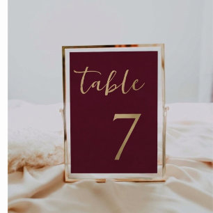 Tarjeta de Señalización de Número de Mesa de Boda