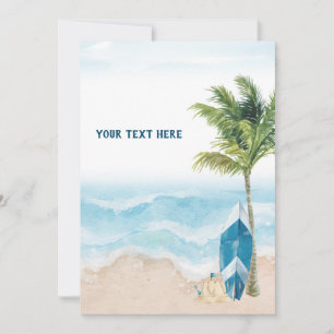 Tarjeta de Señalización Retro Azul de Surf