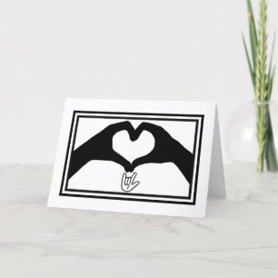 Tarjeta de señas de manos 'Te amo'
