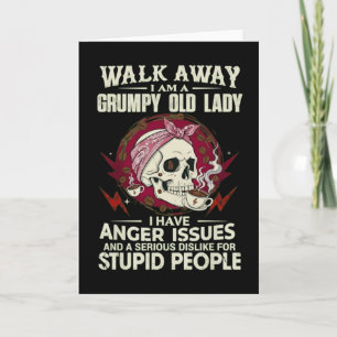 Tarjeta de Señora Mayor Gruñona DivertidaAléjate E