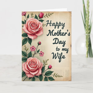 Tarjeta de Sentimiento Rosa Rayada