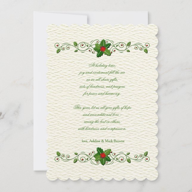 Tarjeta de sentimientos de vacaciones (Anverso)