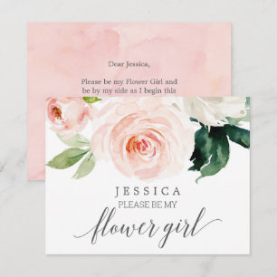 Tarjeta de ¿Serás Mi Dama de Flores? Blushing Bloo