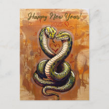 Tarjeta de serpiente de madera para deseo de amor 