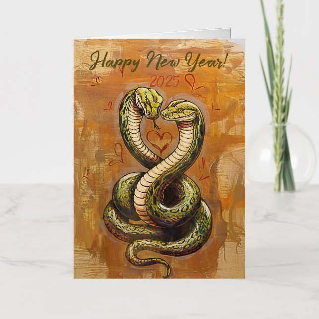 Tarjeta de serpiente de madera para deseo de amor  (Anverso)