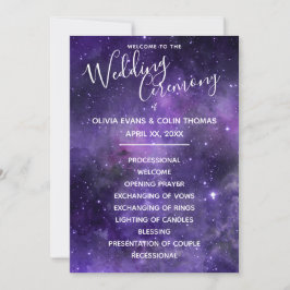 Tarjeta de Servicio de Ceremonia de Boda con Luz d