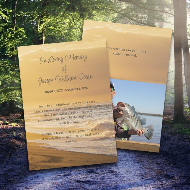 Tarjeta de servicio de funerales Ocean Beach Photo (Subido por el creador)