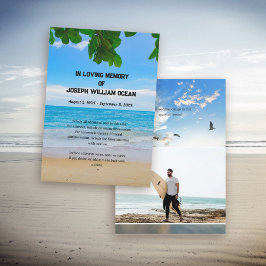 Tarjeta de servicio de funerales Ocean Beach Photo