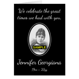 Tarjeta de servicio funeral simple y simple, con f